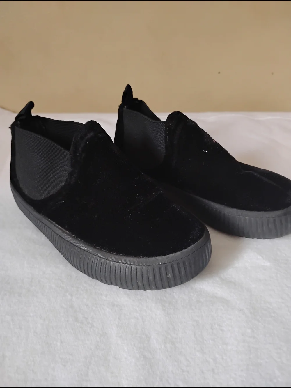 Zara Black Velvet Dress- Boys Shoes. Size:  26/27
